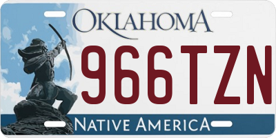 OK license plate 966TZN