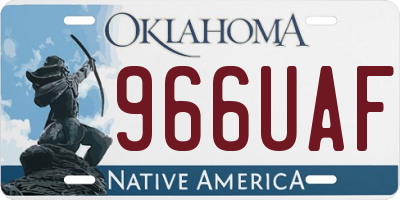 OK license plate 966UAF