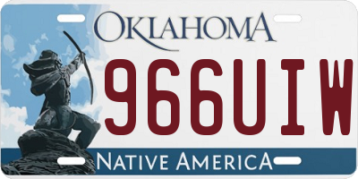 OK license plate 966UIW