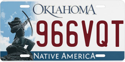 OK license plate 966VQT