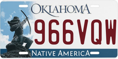 OK license plate 966VQW