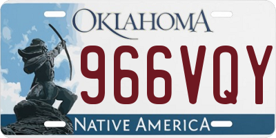 OK license plate 966VQY
