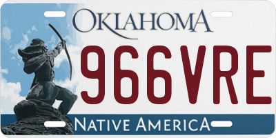 OK license plate 966VRE