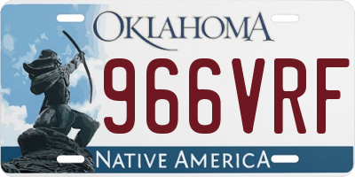 OK license plate 966VRF