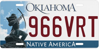 OK license plate 966VRT