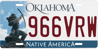 OK license plate 966VRW