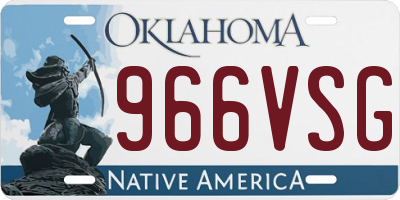 OK license plate 966VSG