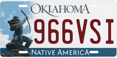 OK license plate 966VSI