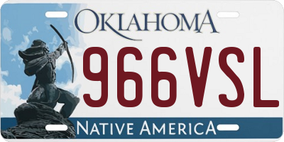 OK license plate 966VSL