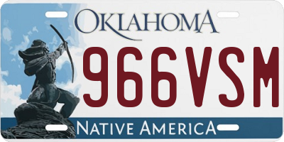 OK license plate 966VSM