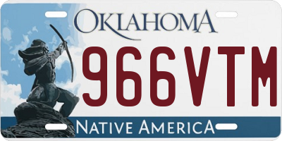OK license plate 966VTM