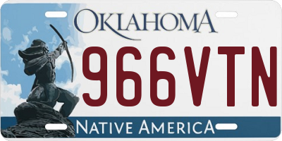 OK license plate 966VTN