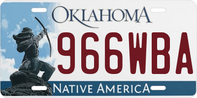 OK license plate 966WBA