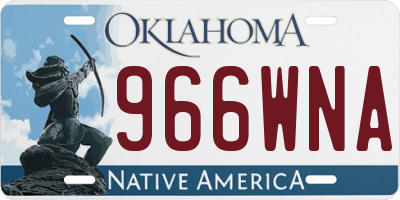 OK license plate 966WNA