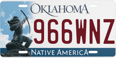OK license plate 966WNZ