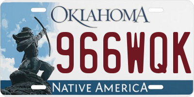 OK license plate 966WQK