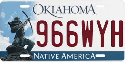 OK license plate 966WYH