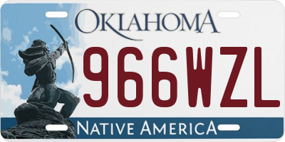 OK license plate 966WZL