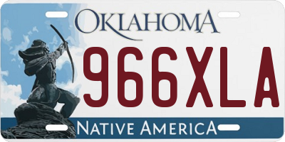 OK license plate 966XLA