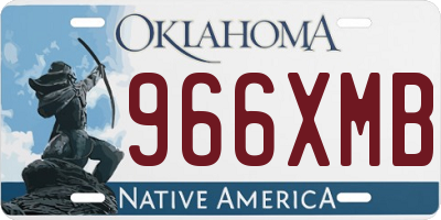 OK license plate 966XMB