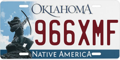 OK license plate 966XMF