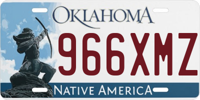 OK license plate 966XMZ