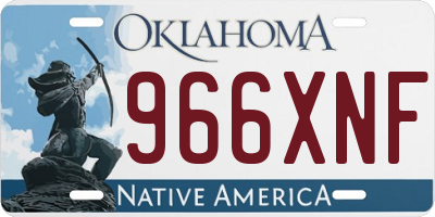 OK license plate 966XNF