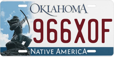 OK license plate 966XOF