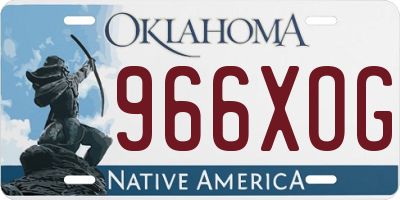 OK license plate 966XOG