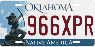OK license plate 966XPR