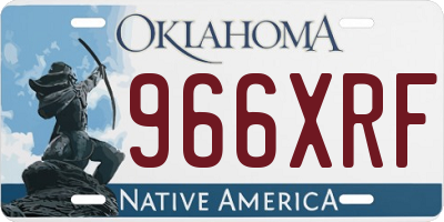 OK license plate 966XRF