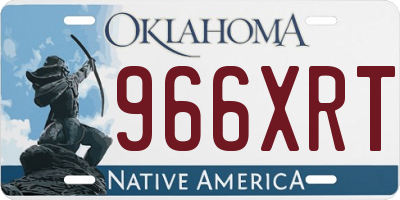 OK license plate 966XRT
