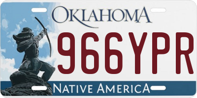 OK license plate 966YPR