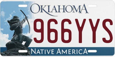 OK license plate 966YYS