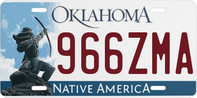 OK license plate 966ZMA