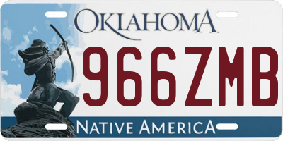 OK license plate 966ZMB