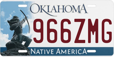OK license plate 966ZMG