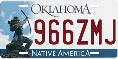 OK license plate 966ZMJ