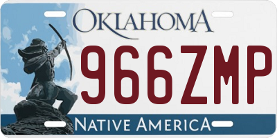 OK license plate 966ZMP