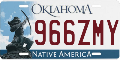 OK license plate 966ZMY