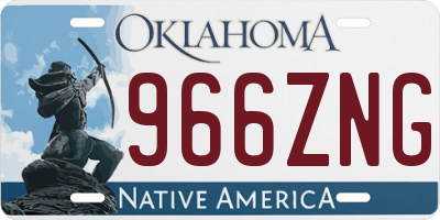 OK license plate 966ZNG
