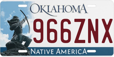 OK license plate 966ZNX