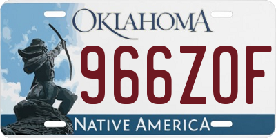 OK license plate 966ZOF
