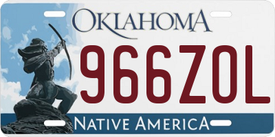 OK license plate 966ZOL