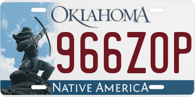 OK license plate 966ZOP