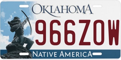 OK license plate 966ZOW