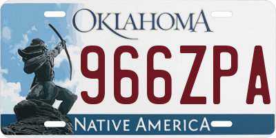 OK license plate 966ZPA