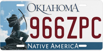 OK license plate 966ZPC
