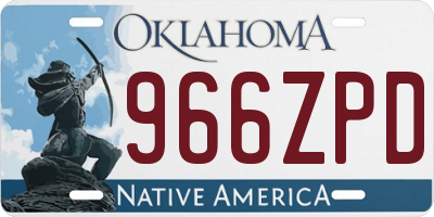 OK license plate 966ZPD
