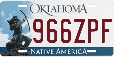 OK license plate 966ZPF